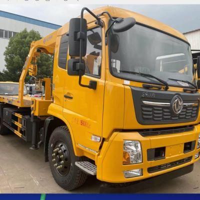 8t Flatbed Wrecker Tow Truck with Tail Bed Crane