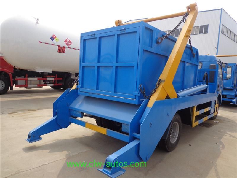 5cbm Self Loading Dongfeng Swing Arm Garbage Trucks with Hanging Chain and Hydraulic Lifting