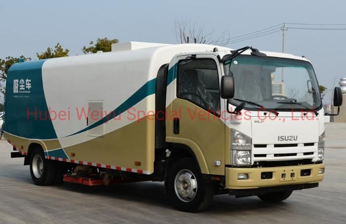 Isuzu 5tons Road Vacuum Machine 9-10cbm Water Spraying Sprinkler Dust Cleaning Suction Truck