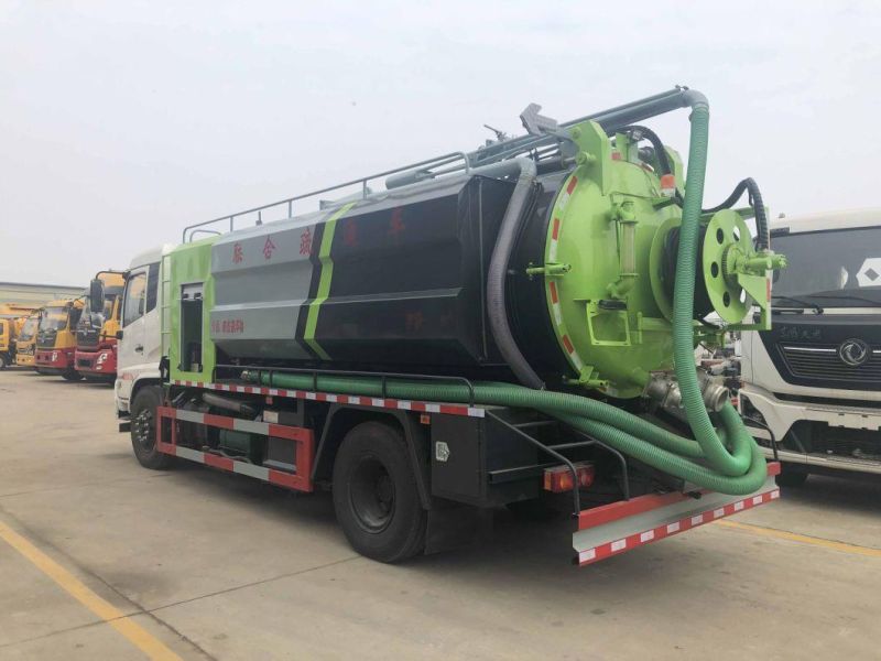 9000 Liters City Sanitation Sewage Vacuum Suction High Pressure Jetting Truck