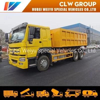Hydraulic Lift Garbage Truck Sinotruk HOWO 6X4 Hooklift Garbage Truck with 20m3 Roll-off Open Top Container