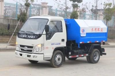 China Garbage Truck Hot Sale Forland 3m3 5m3 8m3 3cbm Mini Hook Boom Arm Lift Garbage Truck Detechable Container Hook Arm Garbage Truck
