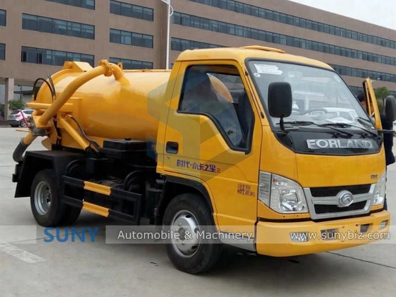 Foton 3000L Sewage Suction Tanker Truck with High Pressure Pump