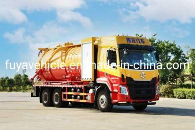 Dongfeng 18cbm Sewage Suction Jetting Truck 210HP 10wheelers Vacuum Sewage Suction Tank Truck
