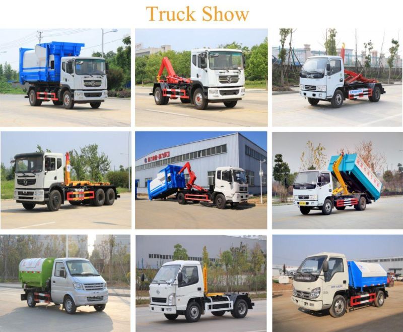 4X2 Dongfeng 3cbm 4cbm Mini Hook Lift Garbage Truck