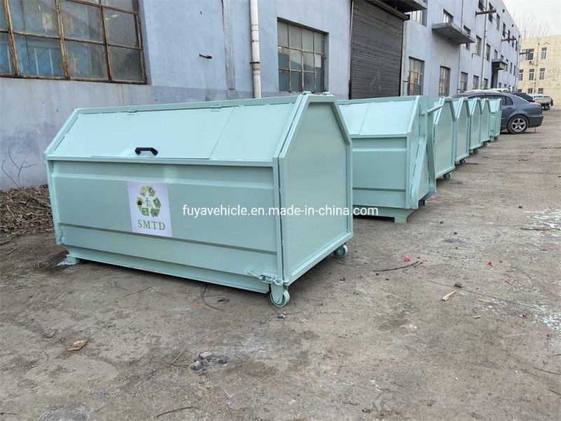 Small 2m3 Carbon Steel 2000 Litres 2cbm 2ton 2 Cubic Meters Waste Garbage Bin