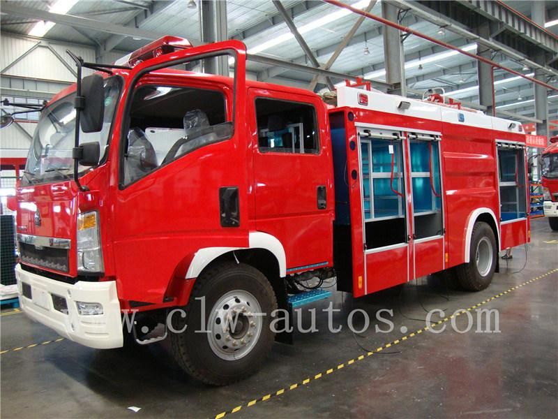 Sinotruk HOWO 4X2 6cbm 6000liters Fire Fighting Truck with Foam Water Tank