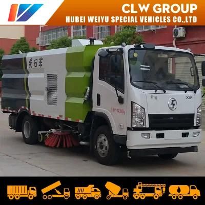 China Shacman 8-10cbm Sweeper Machine Vehicle Vacuum Road Sweeping and Water Spraying Sprinkler Washing Truck