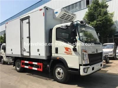 Sinotruk HOWO 4X2 4m 5m 3 Ton 4 Ton 5 Ton Ice Cream Cold Freezer Truck with Thermo King