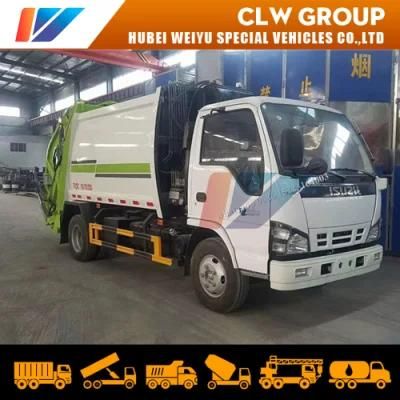Isuzu 5m3 Waste Compactor 8tons Compress Garbage Truck with PLC Electronic Control System