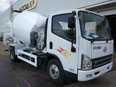 Construction site using ready mix 3m3 mini concrete mixer truck