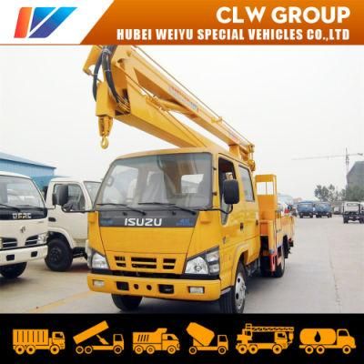 Isuzu Brand New 18m 20m Hydraulic Mobile Flatbed Tow Truck with Crane Insulation Aerial Working Platform Truck