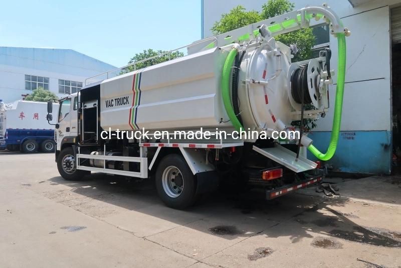 Foton Aumark High Pressure Washing Vacuum Sewer Cleaner Flushing Vehicle Sewage Suction Tank Fecal Sludge Truck 10m3 for Sale