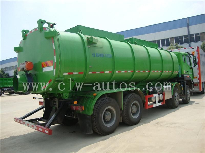 8X4 Sinotruk Hohan 19m3 Heavy Duty High Pressure 19000litres Sewage Suction Transport Tank Truck with High Pressure Hose for Sale