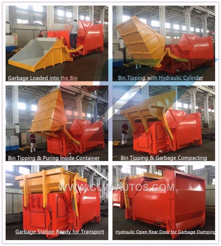 China Foton 4 Cubic Meters Mini Hydraulic Arm Hook Lift Garbage Truck