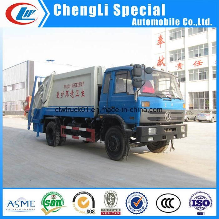 12cbm Dongfeng 10tons Hydraulic Lifting Garbage Truck