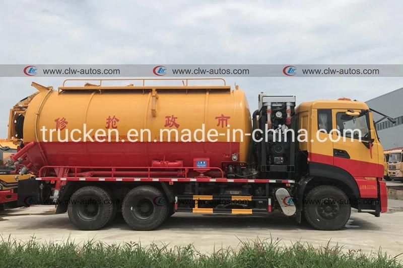 Heavy Duty Dongfeng Tianlong 6X4 16cbm High Pressure Jetting Sewer Cleaning Vacuum Sewage Suction Trucks