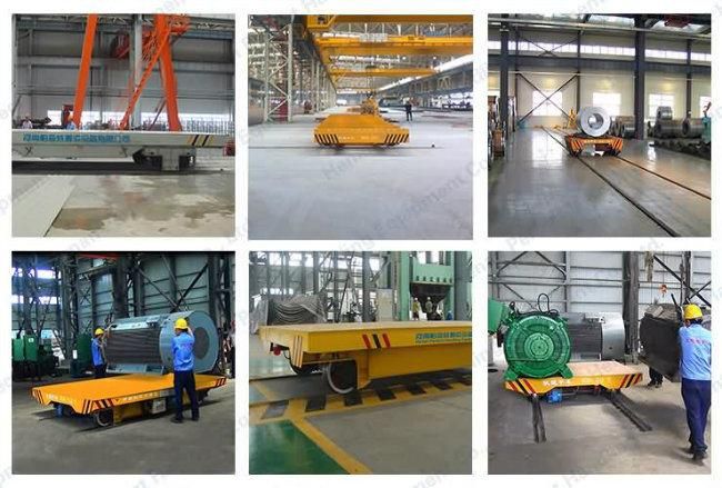 50 Ton Chemical Plant Motorized Transfer Trolley with Steel Plate