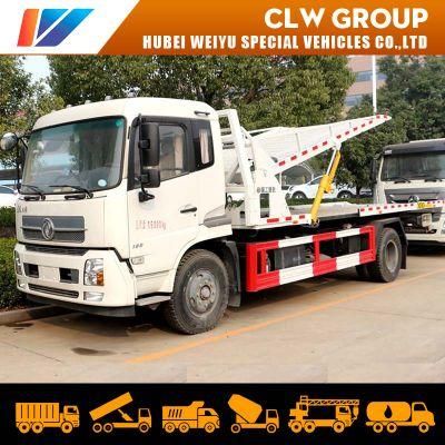 Dongfeng 170HP Wheel Lift Flat Bed Car Hauler One Towing Three Car Carrier Road Recovery Rollback Tow Truck Flatbed Wrecker