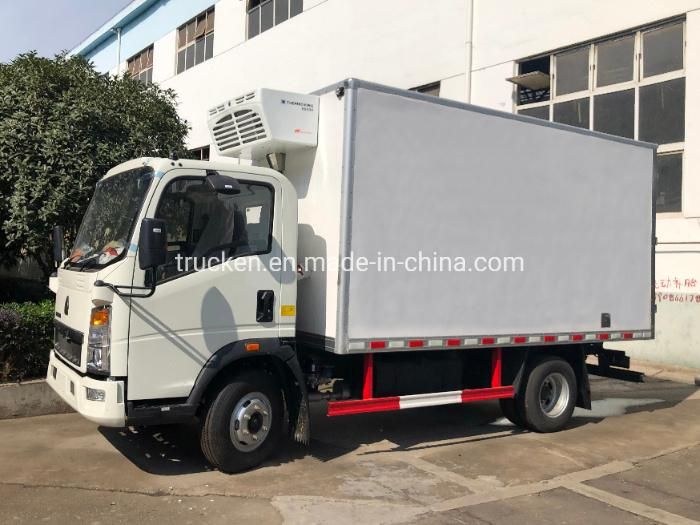 Medicine Vaccine Delivery Sinotruk HOWO 3ton 5ton Refrigerated Freezer Van Truck with Thermo King Carrier Refrigerator Adjustable Temperature