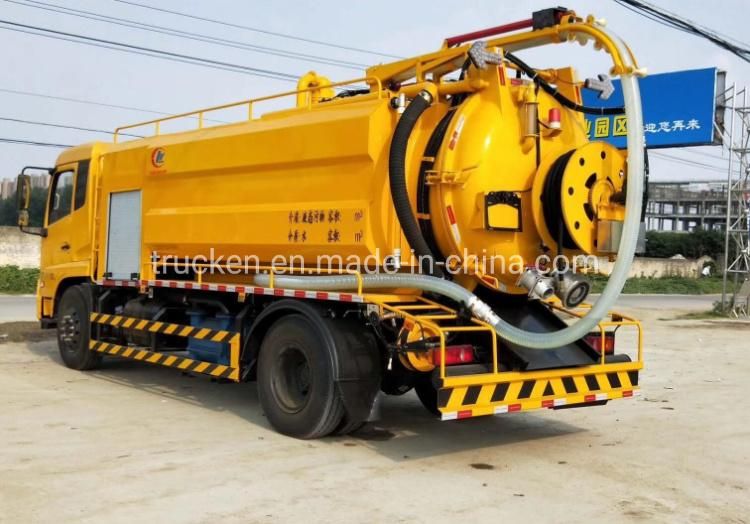 Dongfeng 10000litres 12000L Diesel Engine Drain Jetter Sewer Cleaning Sucking Combined Sewage Jetting Truck
