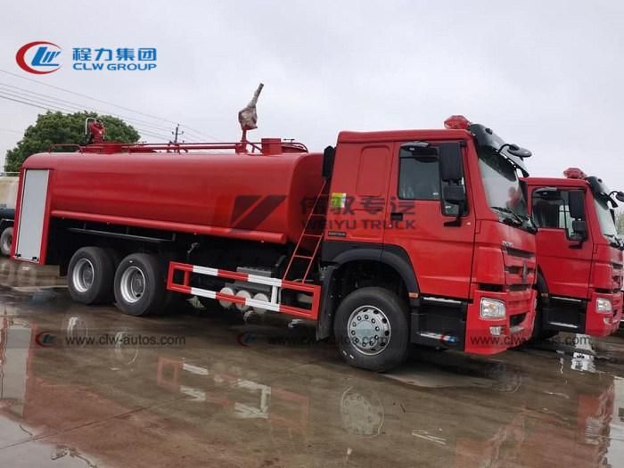 Sinotruk HOWO 6X4 371HP 20tons 20000liters Water Sprinkler Tank Fire Fighting Truck for Forest Rescue