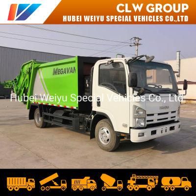 Isuzu 700p 8cbm Rear Loader Garbage Compactor Truck 4tons 5tons Compressed Garbage Truck