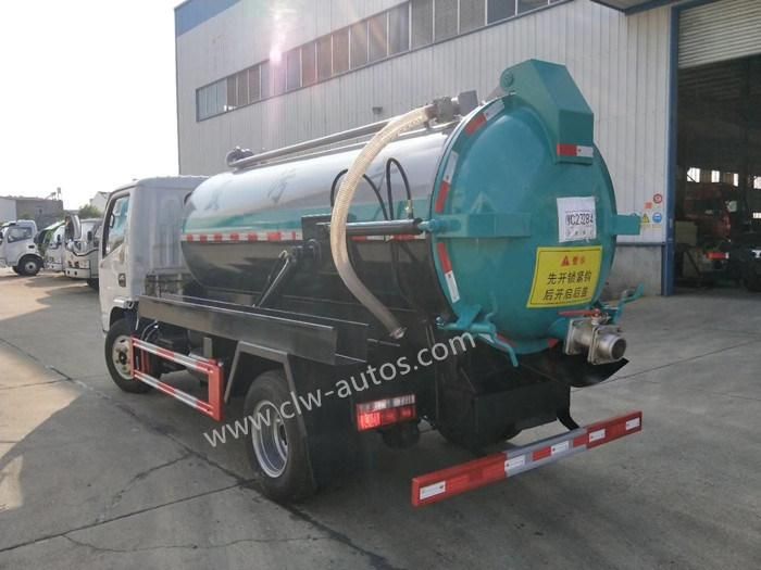 Dongfeng 4m3 Cleaning Sewer Truck Waste Water Suction Diesel Engine