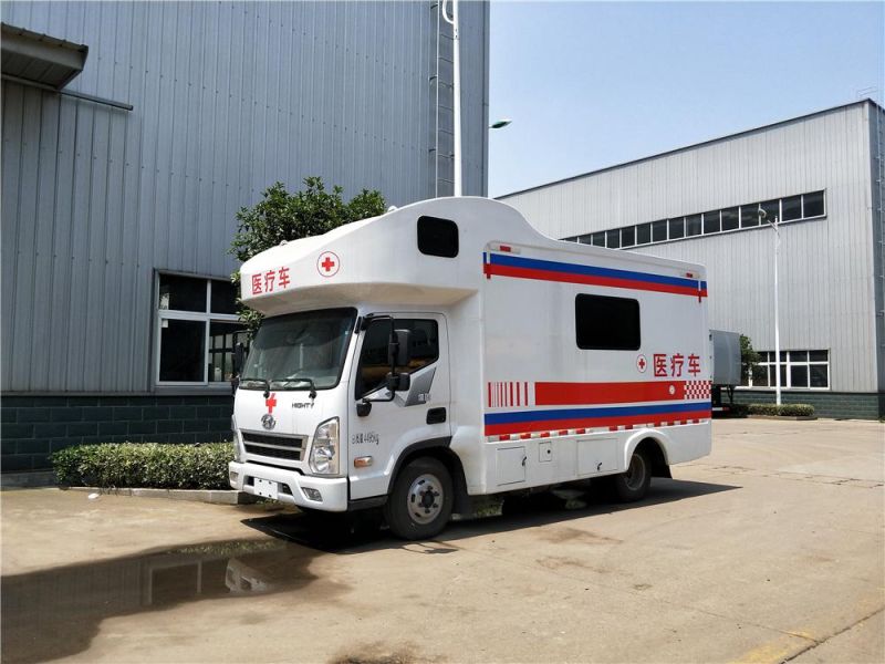 Yuejin Diesel Mobile RV Emergency Medical Ambulance with Medical Equipment