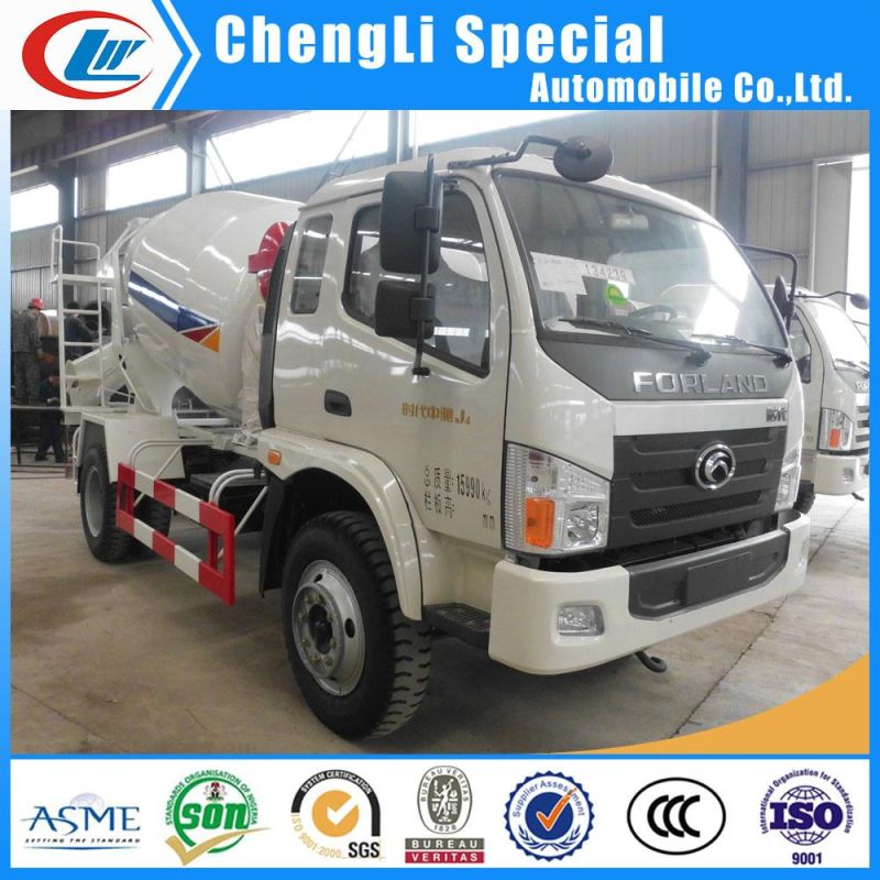 6-Wheel Small Forland 3.5 Cubic Meters Concrete Mixer Truck for Sale