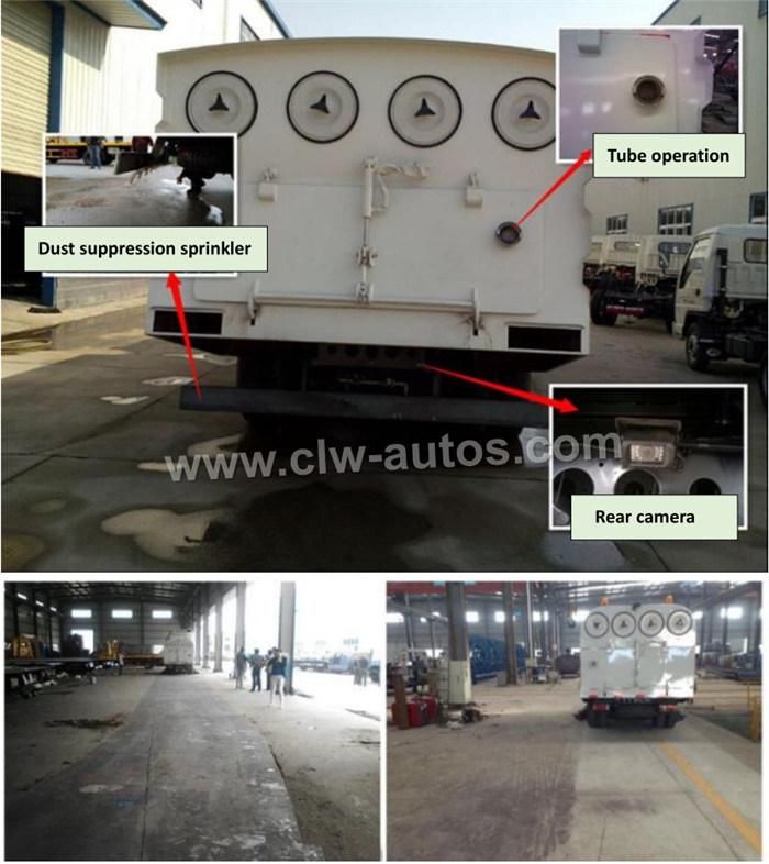 8cbm Vacuum Cleaner Truck High Duty Vacuum Pump Clean Dust with Transport Self Dumping Sanitation Truck