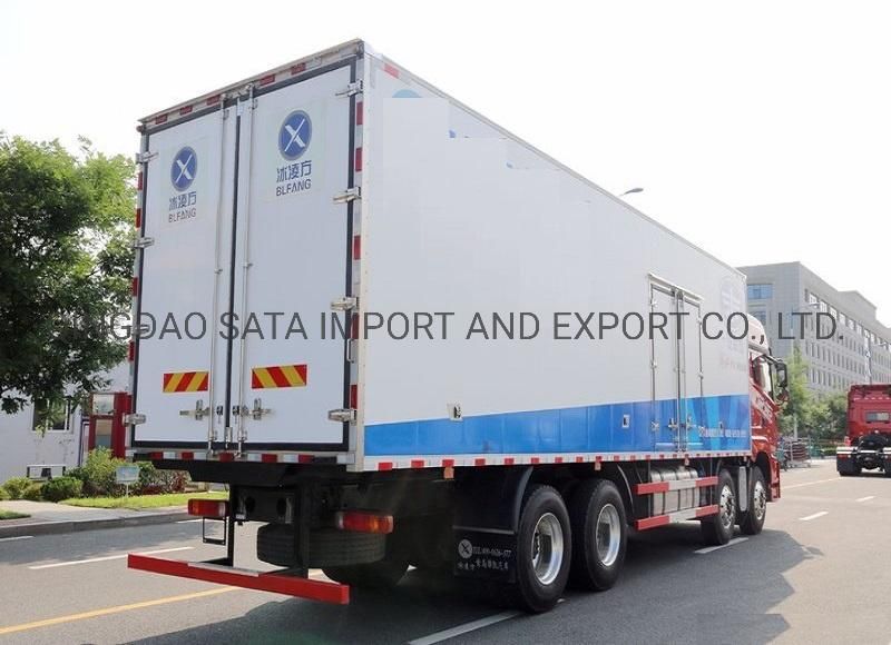 China FAW Chassis 8X4 Thermo King Freezer Cooling Refrigerator Truck