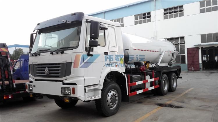HOWO 6X6 Sewage Suction Truck 10000liters Vacuum Septic Tanker Truck off Road for Brunei