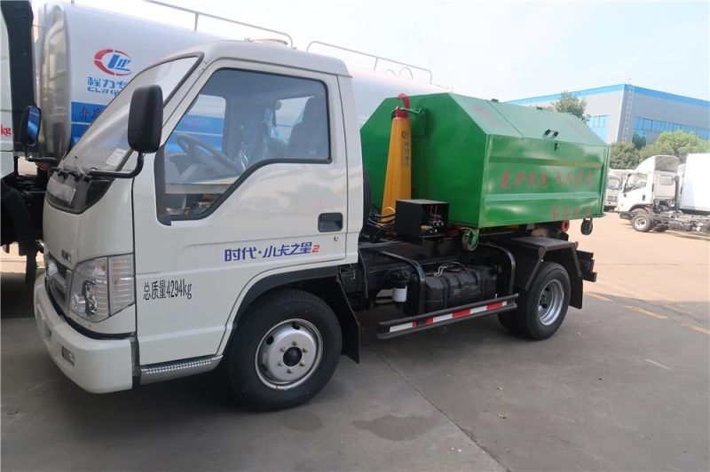 Foton Forland Mini 3m3 Hook Lift Container Side Loader Garbage Truck