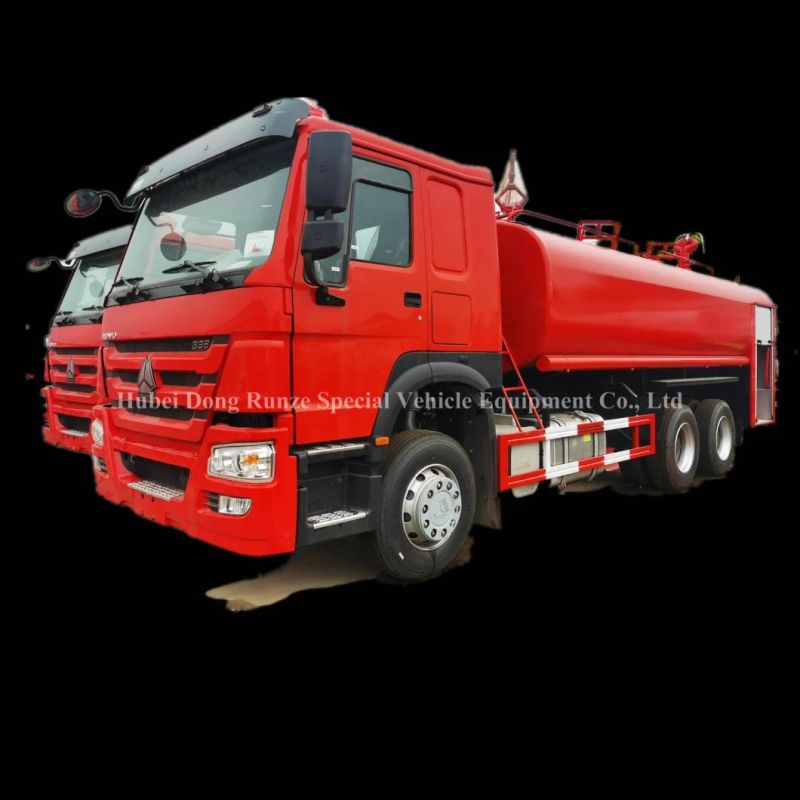 Sinotruk HOWO 6X4 Fire Fighting Truck Sprinkler Fire Engine with 15-20ton Water Bowser (Cusomtizing 2 Water Cannons)