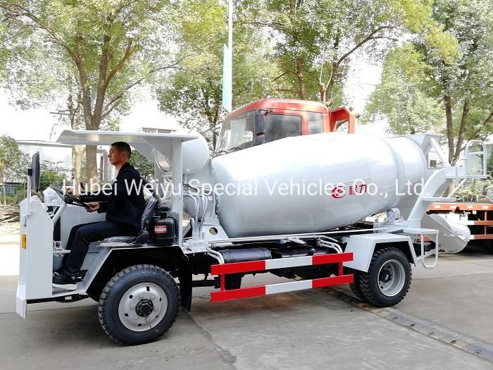 China Mini 1cbm 2cbm 3cbm 4-Wheels Cement Transport Motor Vehicle 1000L 2000L 3000L Concrete Mixer Truck