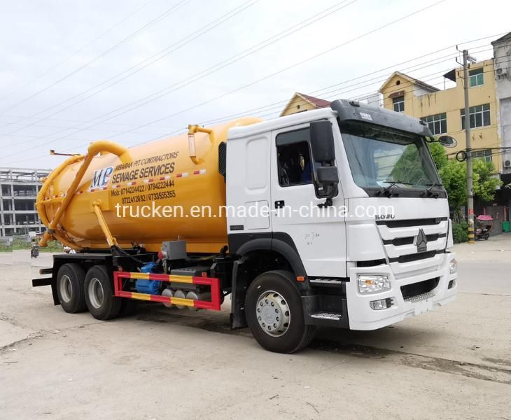 Sinotruk HOWO Large Volume 15000L 18000L Vacuum Sewage Suction Jetting Truck with Italian Moro Bp Pump
