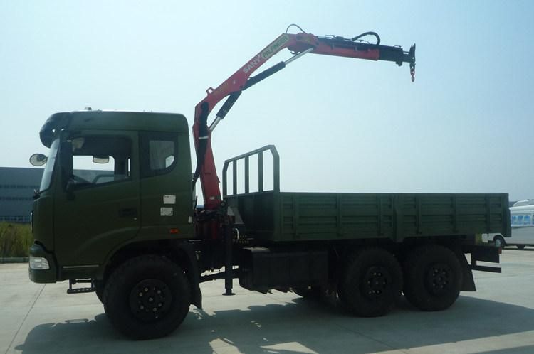 Dongfeng 6X6 off-Road Truck with 5 to 6.3 Ton Knuckle Arm Crane for Sale