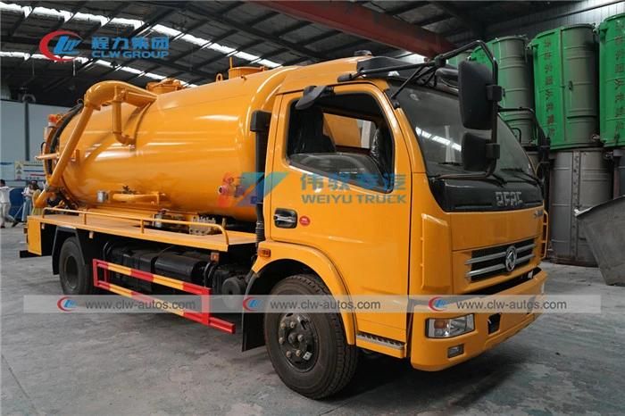 6 Wheels 4X2 China 7tons 8tons Dongfeng 5cbm 6cbm 7cbm 8cbm Vacuum Sewage Suction Truck Sewer Cleaning Truck