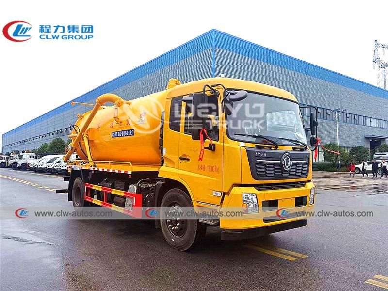 12000liters 12tons Dongfeng Tianjin Kinrun 4X2 Vacuum Sewage Suction Sewer Tanker Truck Septic Tank Truck for Sanitation Services