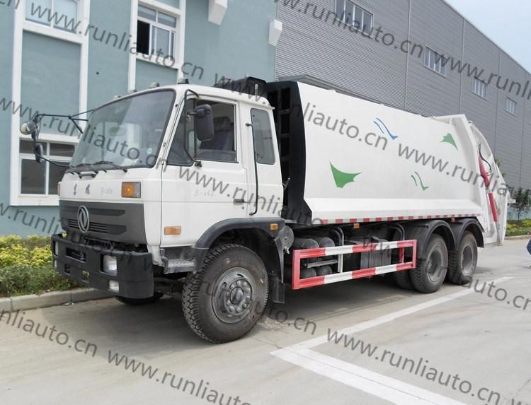 Dongfeng 6X4 18m3 Compressed Garbage Truck for Sale with Self Loading Function at Rear
