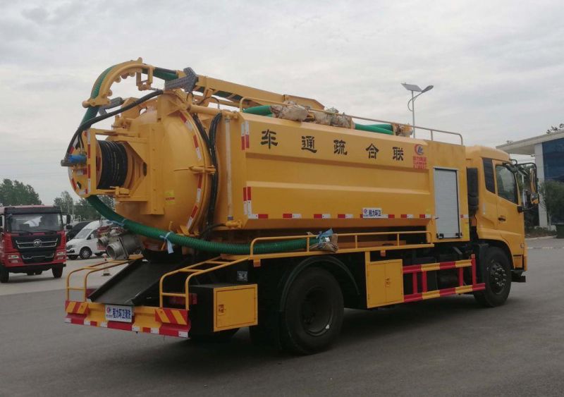 10000L-18000L 4*2 Dongfeng High Pressure 3000/5000/6000/8000/10000/12000/16000/18000/22000 Liter Vacuum Tank Jetting Sewage Cleaning Suction Tanker Truck