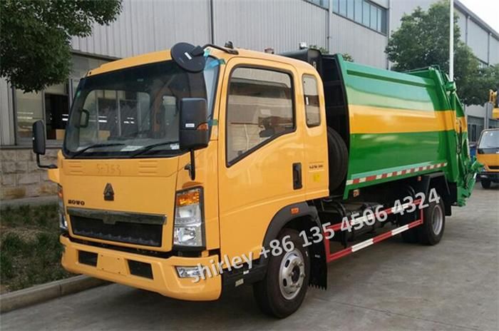 China 5tons 6t HOWO Waste Trash Rubbish Management Vehicle Refuse Compactor Truck for Sale