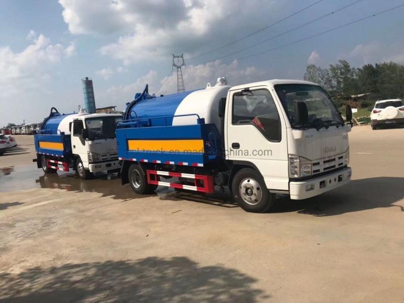 Japan I Suzu Small 3m3 4m3 5m3 Cleaning Sewage Suction Tank Truck for Sale