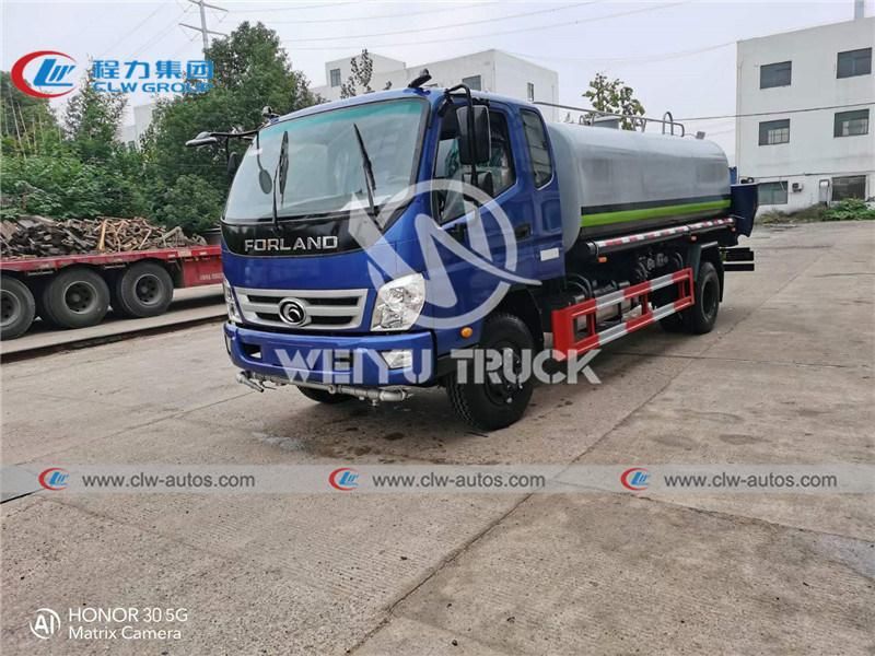 Foton Forland 10000liters 10cbm 10tons Water Sprinkler Truck Water Spraying Truck with High Pressure Water Cannon