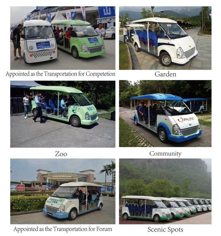 Red Battery Gasoline Electric Electric Sightseeing Car with 6 Seaters for Families Travel