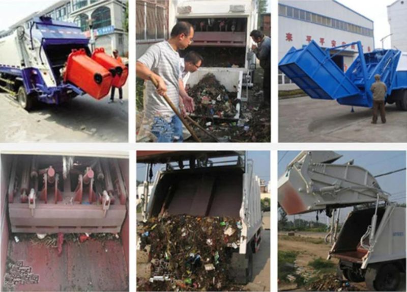 China Dongfeng Mini Double Wheels Sealed Garbage Rear Dump Truck
