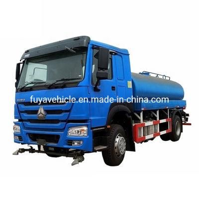 HOWO Rhd LHD 15000 Liter 15 T 15 Cbm 15m3 Water Spraying Delivery Truck with Fire Monitor