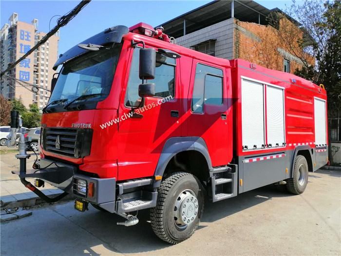 HOWO 4X2 6000L 6ton Water and Foam Tanker Fire Truck Emergency Rescue Fire Fighting Truck