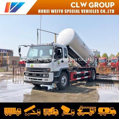 Factory Price 10000liters 10cubic Yards Tanker Capacity 4X2 6wheeler Isuz U Vacuum Sewage Suction Truck Vacuum Pump Vehicle for Sale